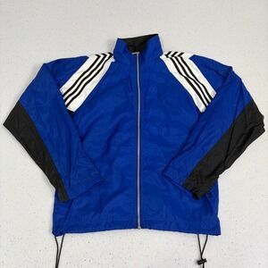 Adidas Track Jacket Blue Black White Athletic Stripe Full Zip Men's‎ Size S 00's
